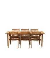 Billede af FDB Møbler Sammen Stort Havemøbelsæt | M2 Bord og 6 M1 stole - Teak  FORUDBESTIL: 2026