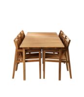 Billede af FDB Møbler Sammen Stort Havemøbelsæt | M2 Bord og 6 M1 stole - Teak  FORUDBESTIL: 2026