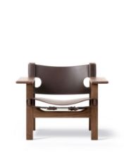Billede af Fredericia Furniture 2226 Den Spanske Stol af Børge Mogensen - Mørkebrun Læder/Valnød