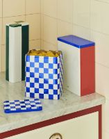 Billede af HAY Tin Container Large 20x17x11,1 cm - Blue and Off-White