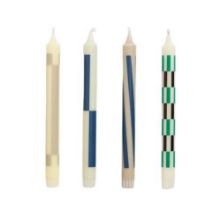 Billede af HAY Pattern Candle Ø: 2,2 cm 4 stk - Cream and Dark Set OUTLET