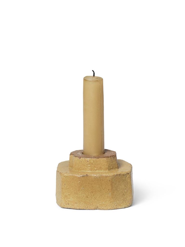 Billede af Ferm Living Kurinu Candle Holder H: 5,5 cm - Honey