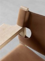 Billede af Fredericia Furniture 2226 Den Spanske Stol af Børge Mogensen SH: 33 cm - Cognac Læder/Olieret Eg