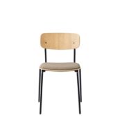 Billede af FDB Møbler J182 Holmen Stablestol 79,5x50 cm - Sort stål, Eg, Taupe 