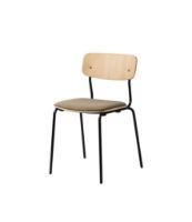 Billede af FDB Møbler J182 Holmen Stablestol 79,5x50 cm - Sort stål, Eg, Taupe 