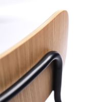 Billede af FDB Møbler J182 Holmen Stablestol 79,5x50 cm - Sort stål, Eg, Taupe 