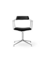 Billede af Vipp 452 Swivel Stol Gliders u. Hjul  - Aluminium/Black Aniline Leather 