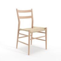 Billede af Sibast Furniture No 59 Dining Chair SH: 45 cm - Hvidolieret Eg/Papercord Webbing Nature 