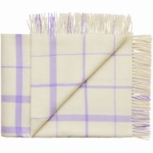 Billede af Silkeborg Uldspinderi Warp and Weft Vibrant Plaid 130x190 cm - Raw White/Lilac