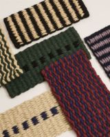 Billede af HAY Coco Door Mat Stripe/Wave 80x40 cm - Brown/Navy
