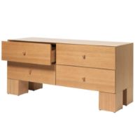 Billede af Ferm Living Kuben Drawers 2x2 B: 135 cm - Natural Oak Veneer