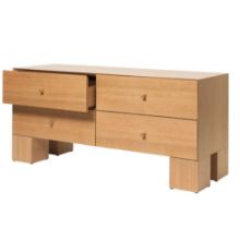 Vis detaljer for Ferm Living Kuben Drawers 2x2 B: 135 cm - Natural Oak Veneer Billede af Ferm Living Kuben Drawers 2x2 B: 135 cm - Natural Oak Veneer
