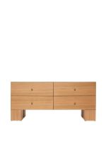 Billede af Ferm Living Kuben Drawers 2x2 B: 135 cm - Natural Oak Veneer