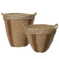 Billede af Ferm Living Mar Wove Baskets Set of 2 - Natural/Red Brown 