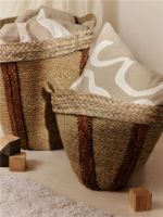 Billede af Ferm Living Mar Wove Baskets Set of 2 - Natural/Red Brown 