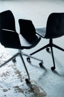 Billede af Bent Hansen Primum Armstol m. Drejestel+Hjul - Zenzo 3 207 Sort Læder/Metalben