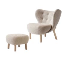 Billede af &Tradition Little Petra VB1 Lounge chair & ATD1 Pouf - Oiled Oak/Karakorum 003