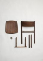 Billede af Hübsch Oblique Spisebordsstol H: 80 cm - Mørkebrun UDSTILLINGSMODEL 