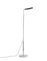 Billede af DCW Editions Mezzaluna Floor Lamp H: 210 cm - Hvid Marmor/Sort Lampeskærm