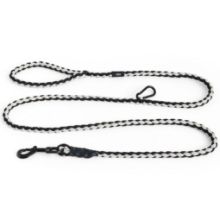 Billede af HAY Dogs Leash Braided Adjustable L: 160 cm  M/L - Black/White
