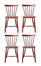 Billede af FDB Møbler J46 Poul M. Volther Stol SH: 45 cm Sæt af 4 stk - Rød