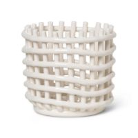 Billede af Ferm Living Ceramic Basket Small Ø: 16 cm - Off-White 