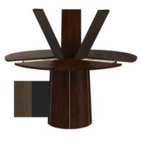 Billede af Skovby SM33 Spisebord inkl. 3 stk. Tillægsplader Ø: 123-149 cm - Lakeret Valnød/Sort Laminat