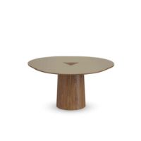 Billede af Skovby SM33 Spisebord inkl. 3 stk. Tillægsplader Ø: 123-149 cm - Lakeret Valnød/Muskat Laminat