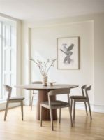 Billede af Skovby SM33 Spisebord inkl. 3 stk. Tillægsplader Ø: 123-149 cm - Lakeret Valnød/Muskat Laminat