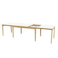 Billede af Skovby SM26 Spisebord inkl. 3 stk. Tillægsplader L: 155-308 cm - Naturolieret Eg/Hvid Laminat