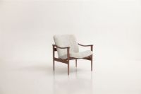 Billede af LK Hjelle Lænestol 711 H: 75 cm - Valnød Sheepskin Moonlight 