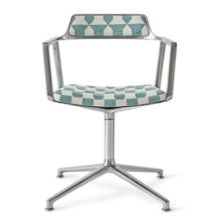 Billede af Vipp 452 Swivel Stol Gliders u. Hjul Guesthouse Edition - Aluminium /Mint Grøn 