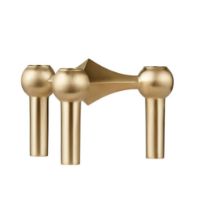 Billede af STOFF Nagel Candle Holder H: 6,9 cm - Brushed Brass