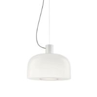 Billede af FLOS Bellhop Glass Pendel S2 Ø: 45 cm - Hvid Glas/Aluminium