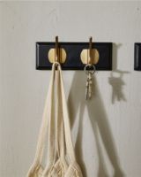 Billede af Nordal Edgy Knagerække m. 2 Knager L: 20 cm - Brass/Sort