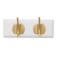 Billede af Nordal Edgy Knagerække m. 2 Knager L: 20 cm - Brass/Hvid