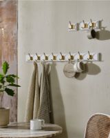 Billede af Nordal Edgy Knagerække m. 1 Knage L: 10 cm - Brass/Hvid