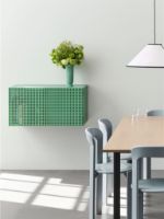 Billede af HAY Perforated Wall Cabinet Small 45x89 cm - Steel/Soft Jade 