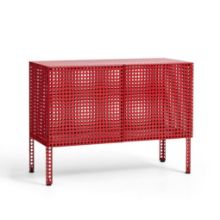 Billede af HAY Perforated Floor Cabinet Small 66,5x89 cm - Steel/Wine Red