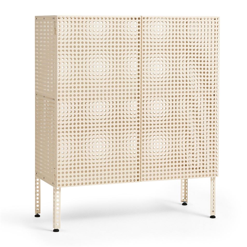 Billede af HAY Perforated Floor Cabinet Medium 106,5x89 cm - Steel/Eggshell