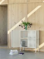 Billede af HAY Perforated Floor Cabinet Medium 106,5x89 cm - Steel/Eggshell