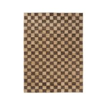 Billede af Ferm Living Check Wool Jute Rug 140x200 - Coffee/Natural