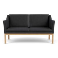 Billede af FDB Møbler L45 MK154 Mogens Koch 2 Pers. Sofa B: 145 cm - Eg/Sort Læder