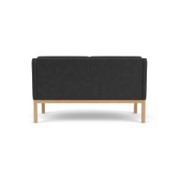 Billede af FDB Møbler L45 MK154 Mogens Koch 2 Pers. Sofa B: 145 cm - Eg/Sort Læder