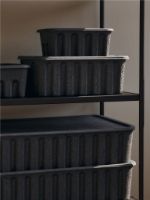 Billede af Ferm Living Paper Pulp Box Set Of 2 Large H: 15 cm - Charcoal