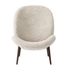 Billede af Vipp 466 Lodge Lounge Chair Low H: 96,1 cm - Dark Oak/Curly 09 Off-white