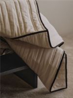 Billede af Ferm Living Vari Quilted Bedspread Single 180x260 cm - Natural/Dark Chocolate