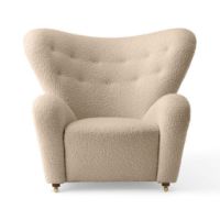 Billede af Audo Copenhagen Den Trætte Mand Loungestol H: 88 cm - Dark Stained Oak/Baena 15