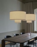 Billede af New Works Margin Pendant Lamp Ø: 70 cm - Hvid/Canvas
