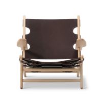 Billede af Fredericia Furniture 2229 Børge Mogensen Limited Edition Jagtstolen 75-Års Jubilæum - Olieret Ask/Mørkebrun Læder